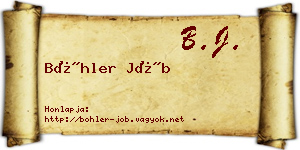 Böhler Jób névjegykártya